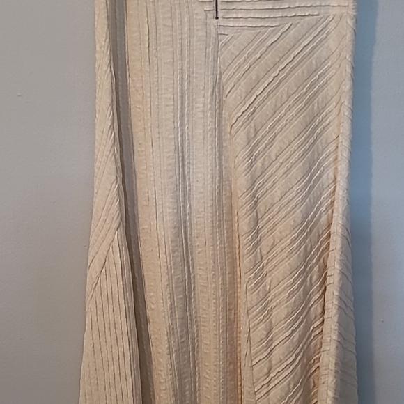 Anthropologie Sand Beige Textured A-line Sleeveless Midi Maxi Dress L Minimalist - Picture 11 of 16